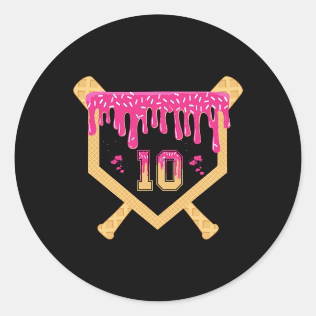 Sticker Rond Vendre 10 ans Anniversaire Drip 10e Anniversaire I (Devant)