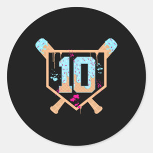 Sticker Rond Vendre 10 Ans Crème de glace Drip 10e anniversaire