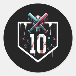 Sticker Rond Vendre 10e anniversaire Accueil Plaque Garçon Jeun