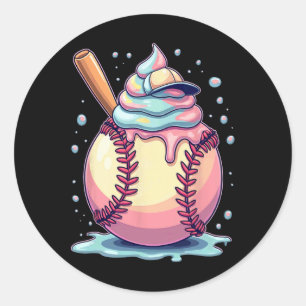Sticker Rond Vendre Dégoulinade de Crème Glacée _1