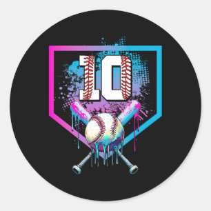 Sticker Rond Vendre Drip 10e anniversaire Accueil Plaque Garçon