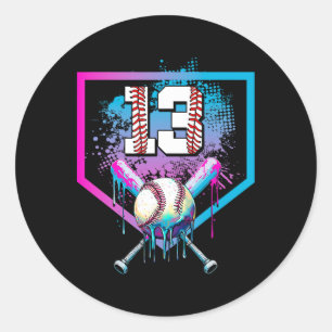 Sticker Rond Vendre Drip 13e anniversaire Accueil Plaque Garçon