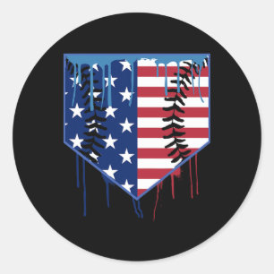 Sticker Rond Vendre Driys Ice Cream Patriotic American Drapeau