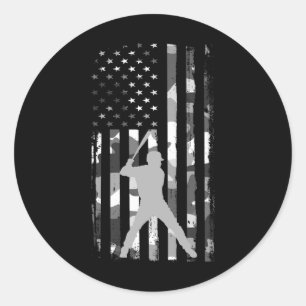 Sticker Rond Vendre Joueur Drapeau Américain Camo Patriotique U