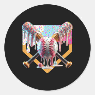 Sticker Rond Vendre La Goutte Pour Les Garçons La Glacée De Crè