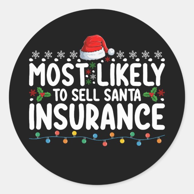 Sticker Rond Vendre Père Noël Assurances Noël (Devant)