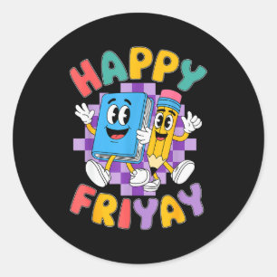 Sticker Rond Vendredi Happy Friyay vendredi Happy Fri Yay Ensei