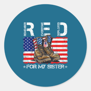 Sticker Rond Vendredi rouge pour le drapeau de ma sœur, rappelo