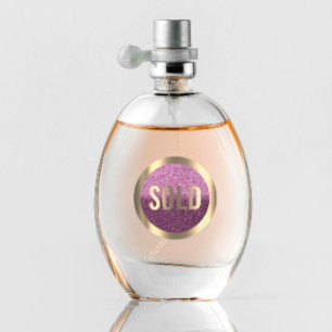 Sticker Rond Vendu Eggplant Purple Metalli Agent immobilier