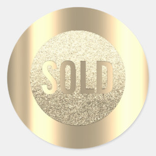 Sticker Rond Vendu Gold Faux Metallic Ombre Estate Agent