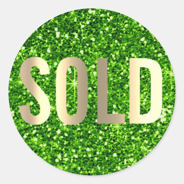 Sticker Rond Vendu Gold Green Golf Green Lux Estate Agent (Devant)