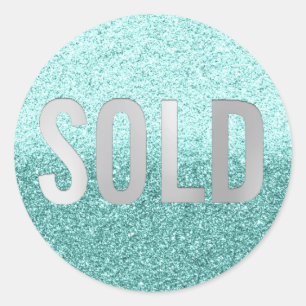 Sticker Rond Vendu Gray Ocean Beach Agent immobilier