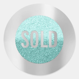 Sticker Rond Vendu Silver Ocean Beach Agent immobilier