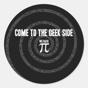 Sticker Rond Venez au côté Geek pour Pi