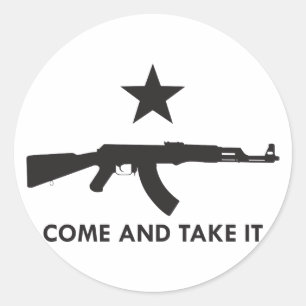 Sticker Rond Venez le prendre ! (AK47)