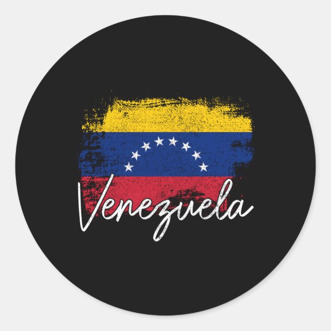 Sticker Rond Venezuela Drapeau vénézuélien Fierté Racines (Devant)