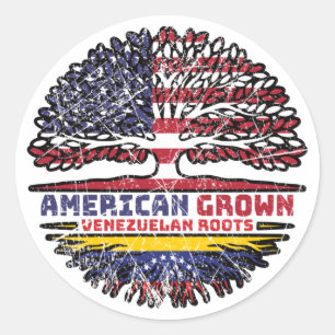 Sticker Rond Venezuela Vénézuélien États-Unis États-Unis