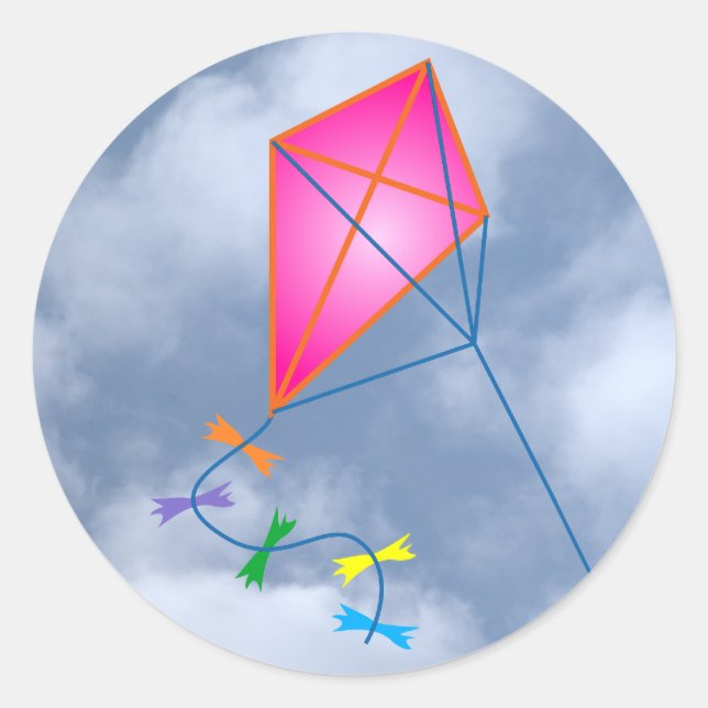 Sticker Rond Vengeance de papier kite (Devant)