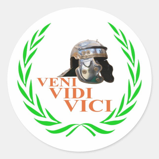 Sticker Rond Veni Vidi Vici (Devant)