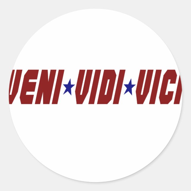 Sticker Rond Veni Vidi Vici (Devant)