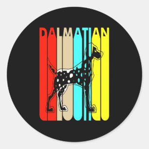 Sticker Rond Venin de Dalmatian Vintage Colorful