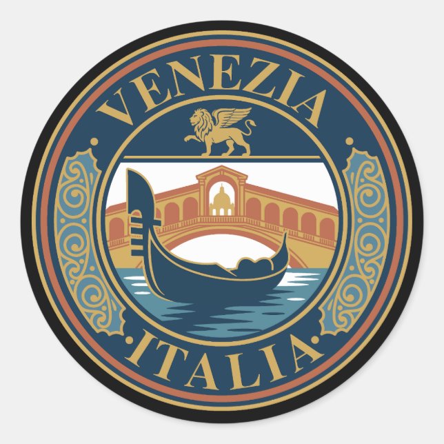 Sticker Rond Venise Italie (Devant)