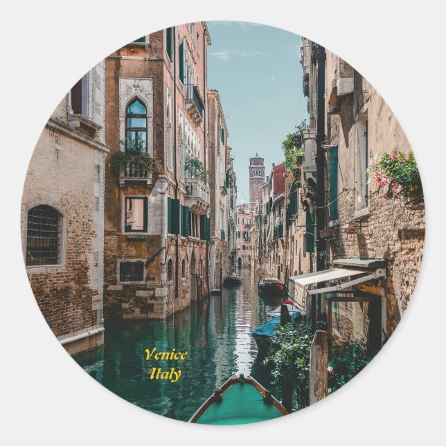 Sticker Rond Venise Italie La ville flottante (Devant)