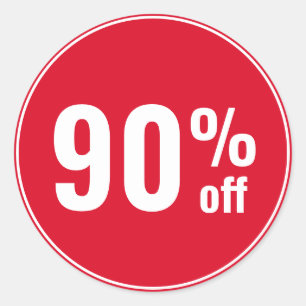 Sticker Rond Vente avec 90 pour cent de réduction