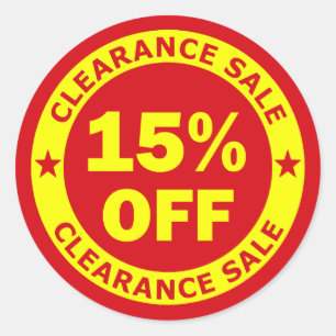 Sticker Rond Vente de compensation 15 % de réduction
