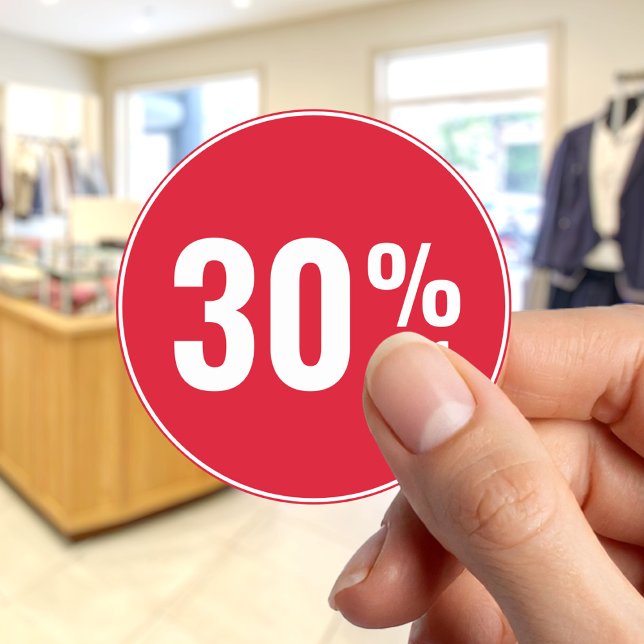 Sticker Rond Vente de remise de 30 pour cent (Créateur téléchargé)