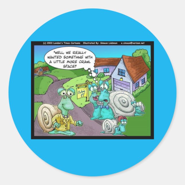 Sticker Rond Ventes immobilières escargot Cadeaux et objets de  (Devant)