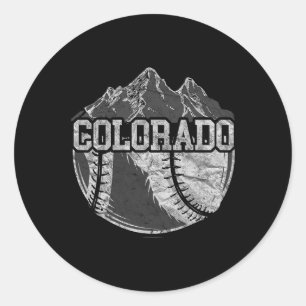 Sticker Rond Ventilateur de baseball du Colorado Tee Montagnes 