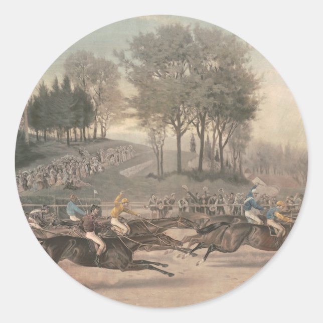 Sticker Rond Ventilateur de course de chevaux TOP (Devant)