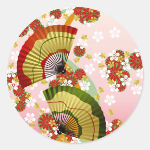 Sticker Rond Ventilateur japonais 3