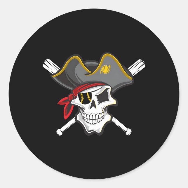 Sticker Rond Ventilateurs Pirates De Baseball De Pittsburgh (Devant)