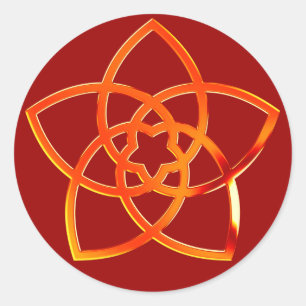 Sticker Rond Venusblume / Venus Flower RED   rouge foncé
