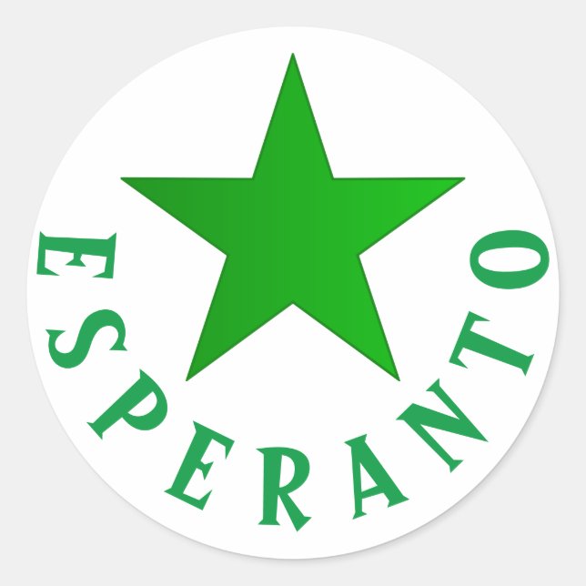 Sticker Rond Verda Stelo (Esperanto Star) (Devant)