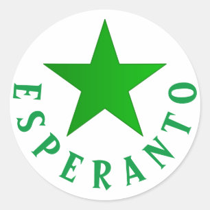 Sticker Rond Verda Stelo (Esperanto Star)