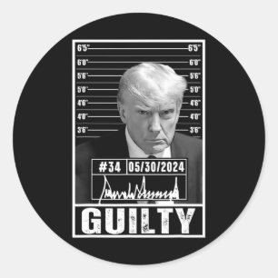 Sticker Rond Verdict de condamnation Donald Trump Mug Shot Jail