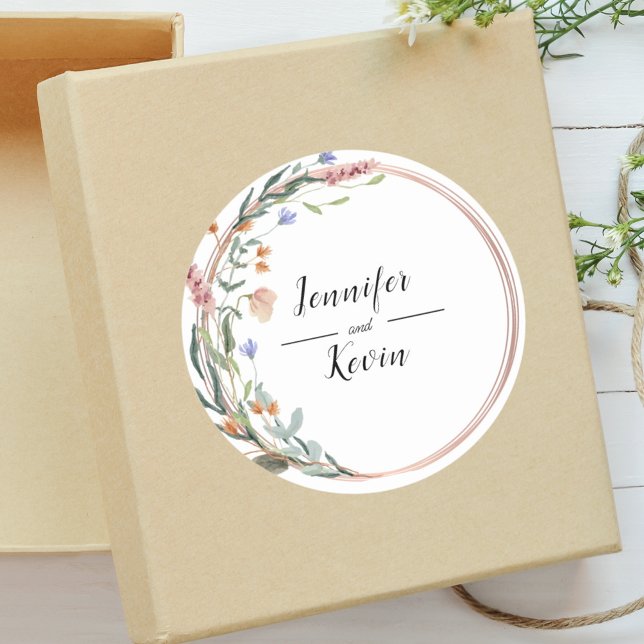Sticker Rond Verdure Eucalyptus Mariage Personnalisé (Greenery eucalyptus wedding sticker adds fresh personalized charm to wedding stationery.)