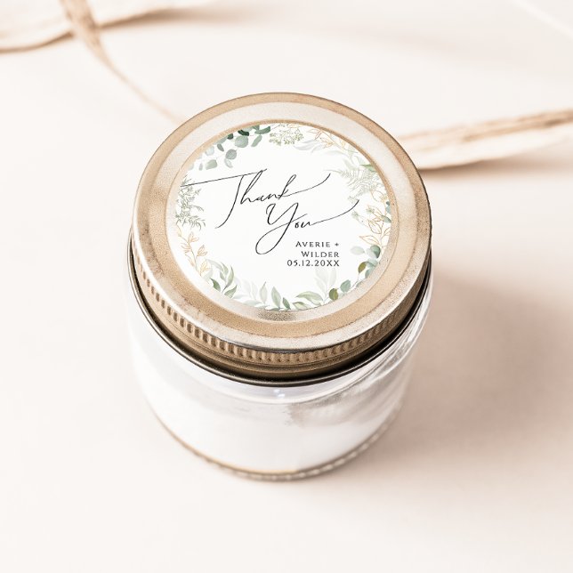 Sticker Rond Verdure lunaire Merci Or Mariage Faveur (Créateur téléchargé)