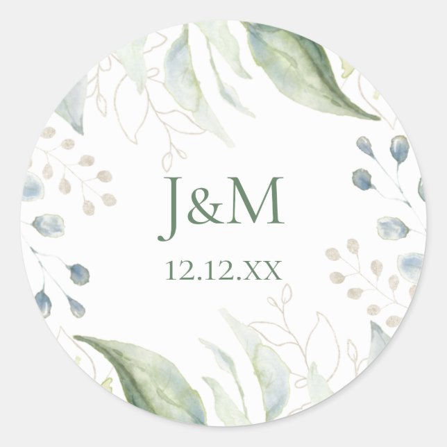 Sticker Rond Verdure Or Feuille couronne (Devant)