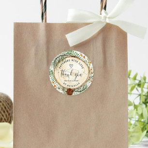 Sticker Rond Verdure Rustique Fait À La Main Avec Amour