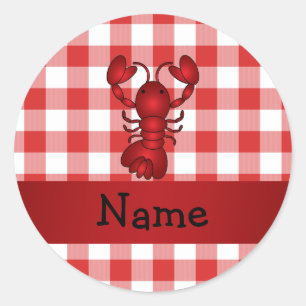 Sticker Rond Vérificateurs de pique-nique rouge de homard de n