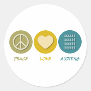 Sticker Rond Vérification de l'amour pour la paix