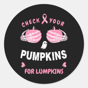 Sticker Rond Vérifiez Vos Citrouilles Pour Lumpkins Skeleton Ha