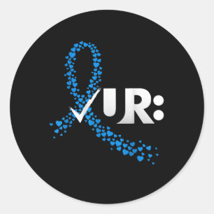 Sticker Rond Vérifiez votre conscience du cancer colorectal du 