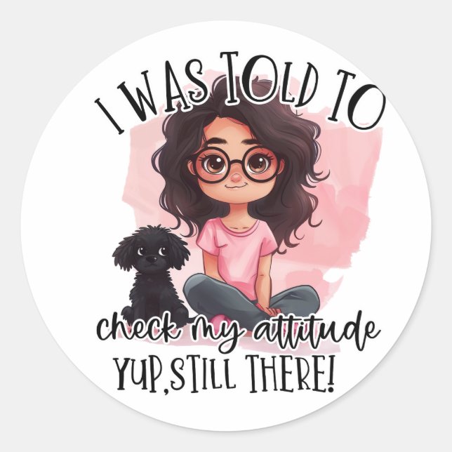 Sticker Rond Verifique minha Atitude!! (Devant)