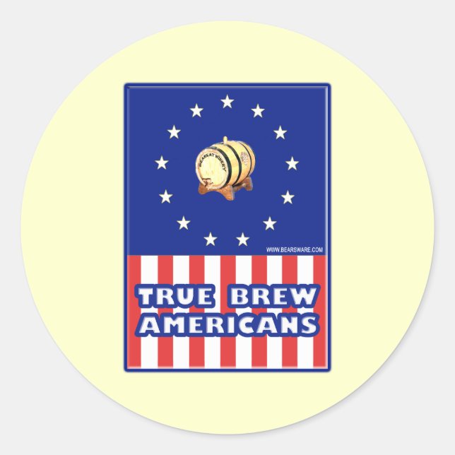 Sticker Rond Véritable brasserie Américains (Devant)