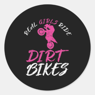 Sticker Rond Véritable Filles Ride Dirt Vélos Moto Motocross